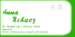 anna mihucz business card